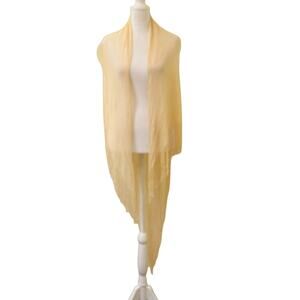 Vintage Beige Crochet Wrap with Fringe One Size Fits Most